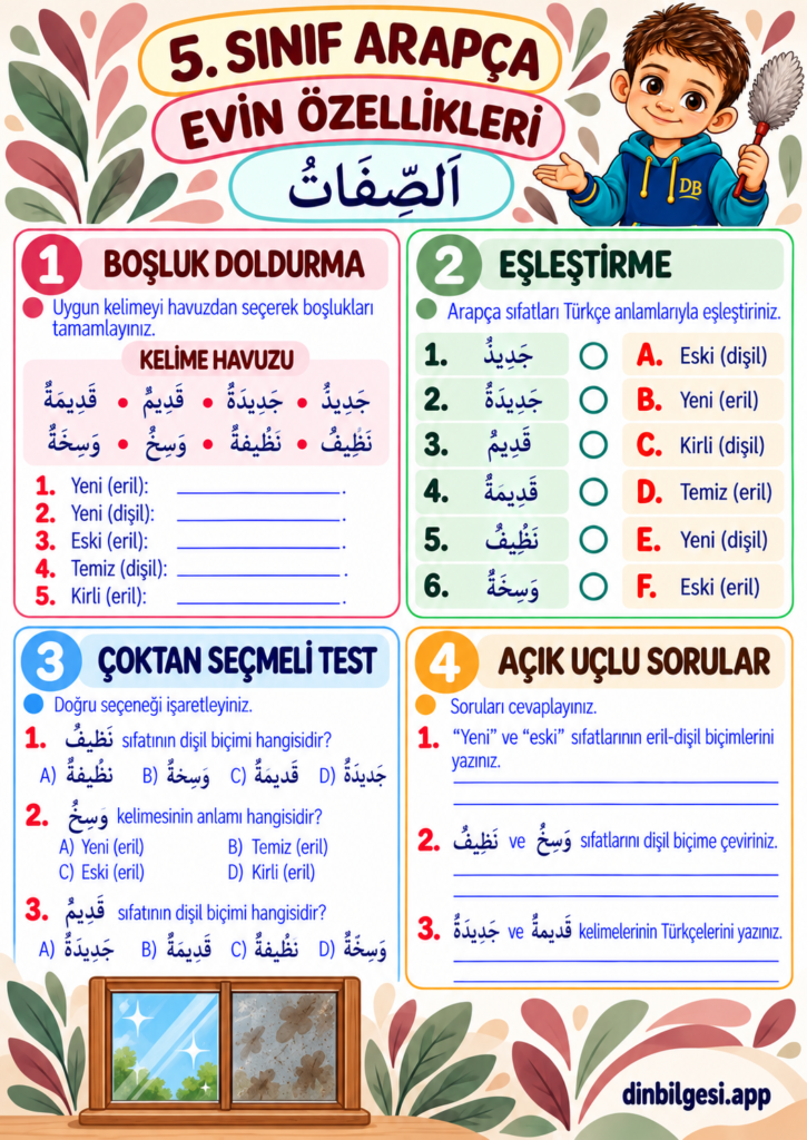 Evin-Ozellikleri-Calisma-Kagidi-5.-Sinif-Arapca