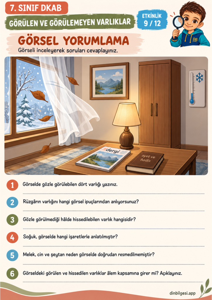 Görülen ve Görülemeyen Varlıklar – Görsel Yorumlama | 7. Sınıf DKAB