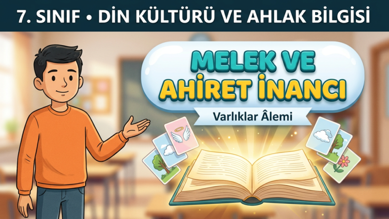 7. Sınıf Din Kültürü | Melek ve Ahiret İnancının İnsana Kazandırdıkları | 1. Ünite: Melek ve Ahiret